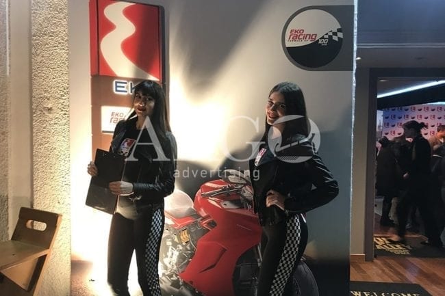 Promotion models at exhibition