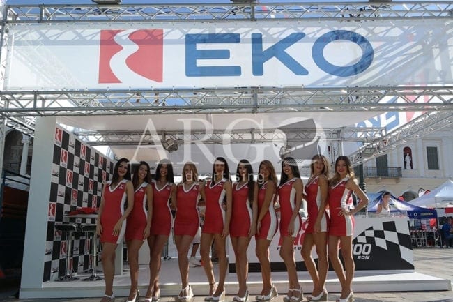 Promotion models at event in Athens-Greece