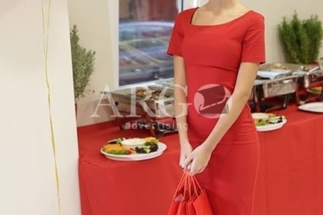 Promotion model at event in Athens-Greece