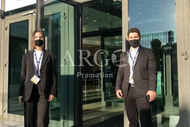 Host and Hostess Assisting with Bus Transfers (Event in Athens Greece - ARGO Promotion)